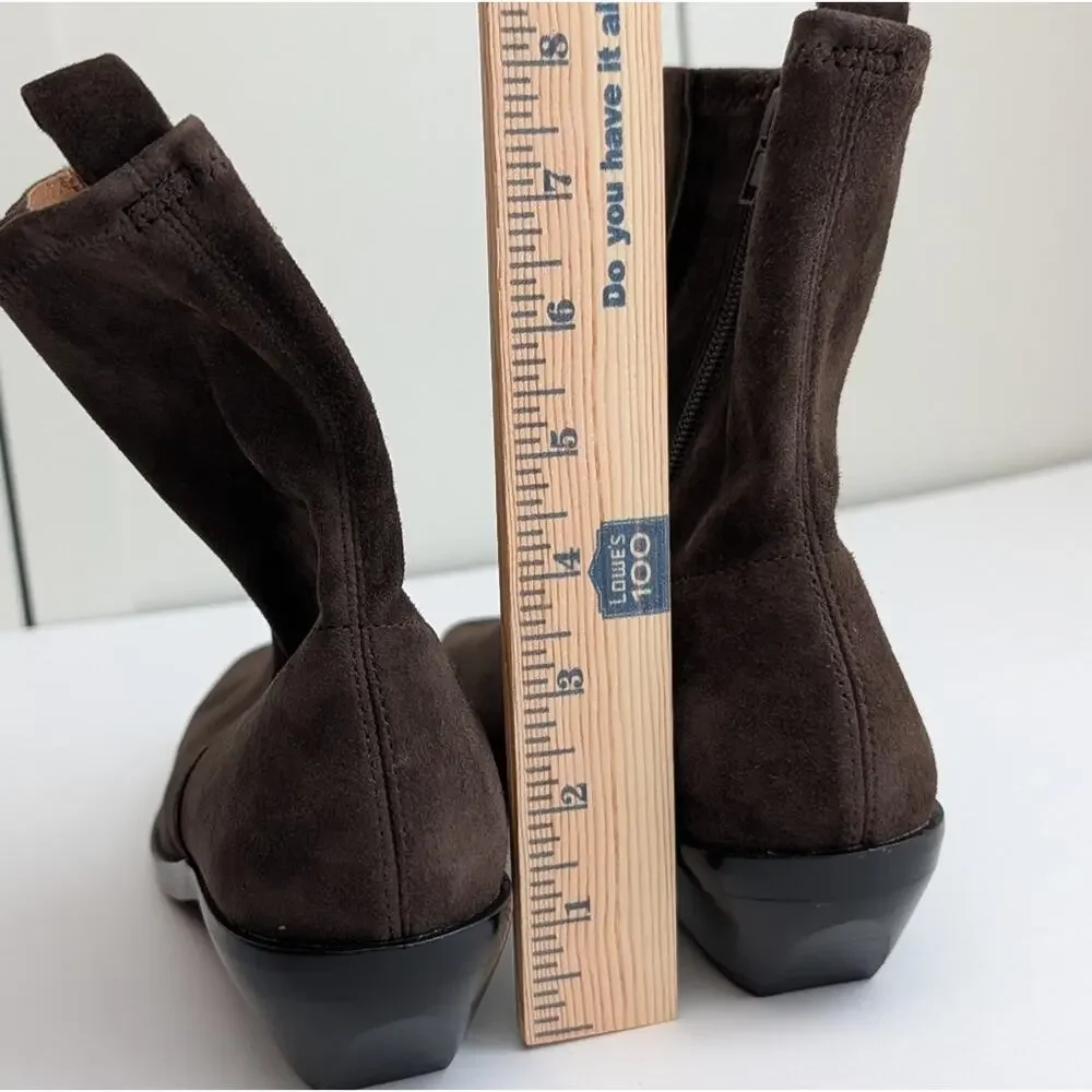 NWOB Madewell The Idris Ankle Boot Dark Carob Brown Suede Size 8.5 Women's